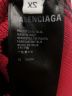 中古・古着 BALENCIAGA (バレンシアガ) 総柄BALENCIAGAスラッシュロゴ付クルーネックニット ブラック×レッド サイズ:XS：35800円