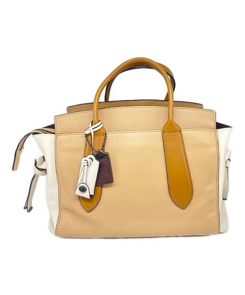 COACH（コーチ）COACH (コーチ) 2WAYトートバッグ ベージュ×ホワイトの古着・服飾アイテム