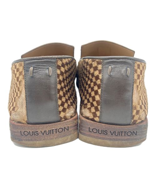 LOUIS VUITTON（ルイ ヴィトン）LOUIS VUITTON (ルイ ヴィトン) スリッポン / ダミエ ハラコ ベージュ サイズ:7の古着・服飾アイテム