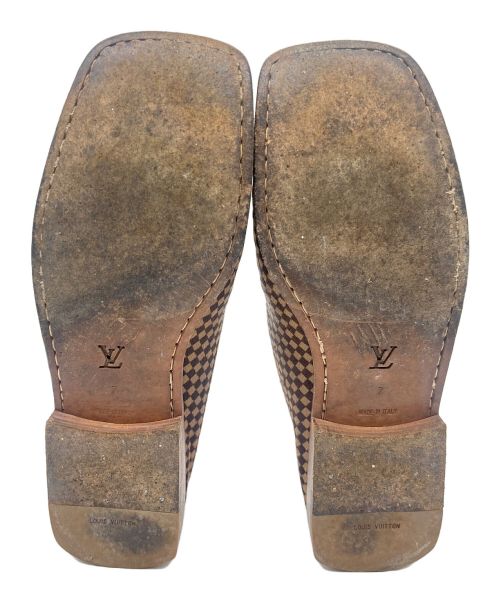 LOUIS VUITTON（ルイ ヴィトン）LOUIS VUITTON (ルイ ヴィトン) スリッポン / ダミエ ハラコ ベージュ サイズ:7の古着・服飾アイテム