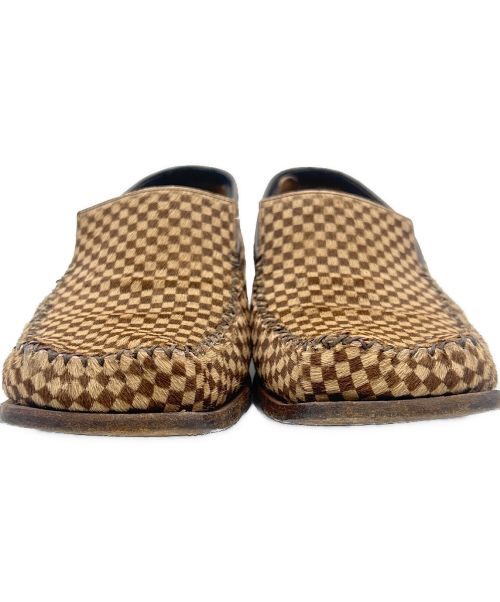 LOUIS VUITTON（ルイ ヴィトン）LOUIS VUITTON (ルイ ヴィトン) スリッポン / ダミエ ハラコ ベージュ サイズ:7の古着・服飾アイテム