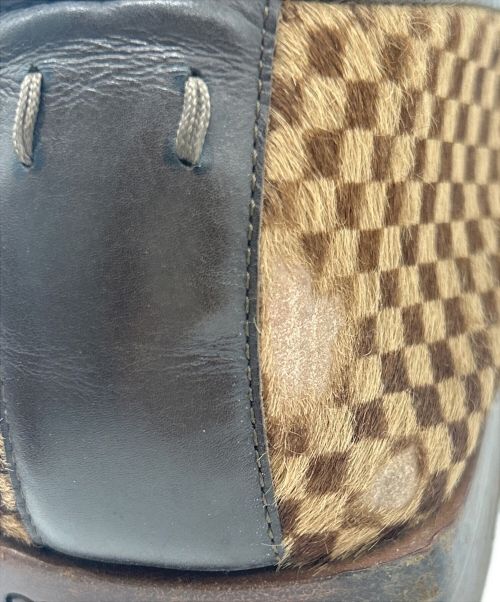 LOUIS VUITTON（ルイ ヴィトン）LOUIS VUITTON (ルイ ヴィトン) スリッポン / ダミエ ハラコ ベージュ サイズ:7の古着・服飾アイテム