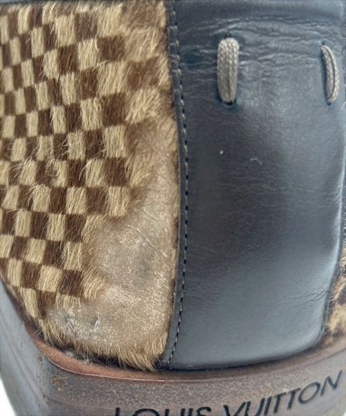 LOUIS VUITTON（ルイ ヴィトン）LOUIS VUITTON (ルイ ヴィトン) スリッポン / ダミエ ハラコ ベージュ サイズ:7の古着・服飾アイテム