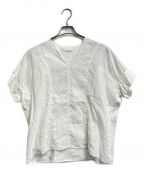 homspunホームスパン）の古着「リネンバイオパフスリーブブラウス」｜ホワイト