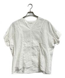 homspun（ホームスパン）の古着「リネンバイオパフスリーブブラウス」｜ホワイト