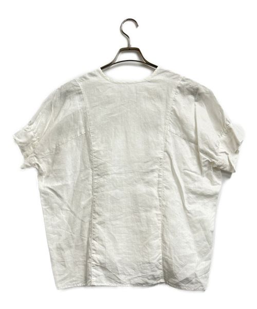 homspun（ホームスパン）homspun (ホームスパン) リネンバイオパフスリーブブラウス ホワイト サイズ:Sの古着・服飾アイテム