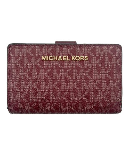 MICHAEL KORS（マイケル・コース）MICHAEL KORS (マイケルコース) 2つ折り財布 ボルドーの古着・服飾アイテム