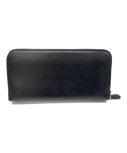 PRADA（プラダ）PRADA (プラダ) リボンラウンドファスナー長財布 ブラックの古着・服飾アイテム