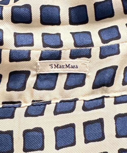 MaxMara（マックスマーラ）MaxMara (マックスマーラ) 総柄シャツワンピース アイボリー×ネイビー サイズ:Mの古着・服飾アイテム