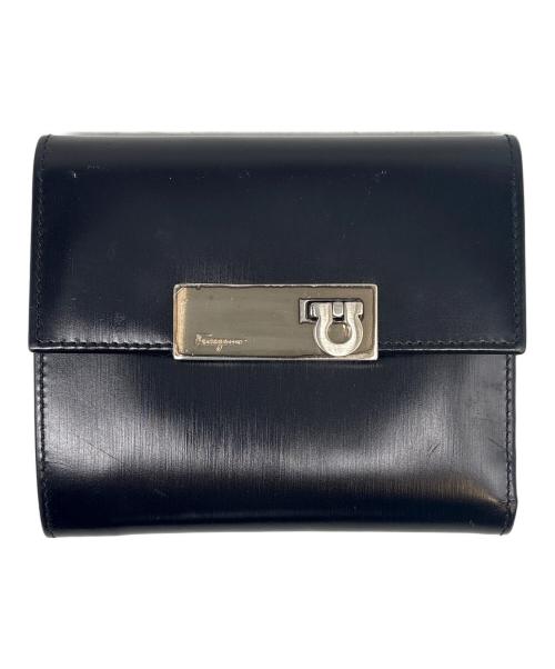 Salvatore Ferragamo（サルヴァトーレ フェラガモ）Salvatore Ferragamo (サルヴァトーレ フェラガモ) 3つ折り財布 ブラックの古着・服飾アイテム