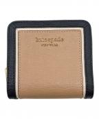 Kate Spadeケイトスペード）の古着「コパクトウォレット」｜ブラック×ベージュ