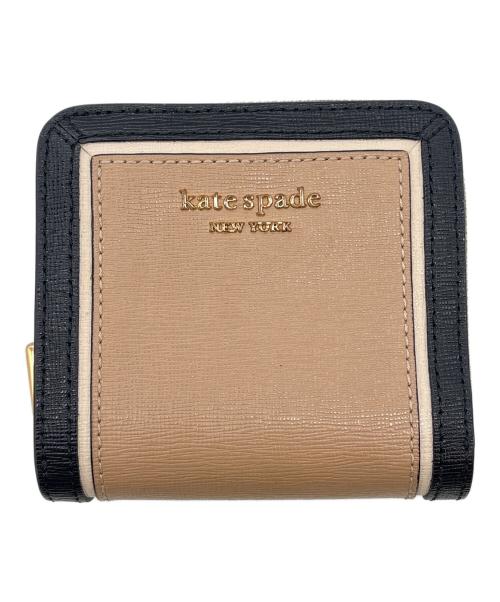 Kate Spade（ケイトスペード）Kate Spade (ケイトスペード) コパクトウォレット ブラック×ベージュの古着・服飾アイテム