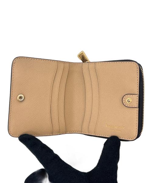 Kate Spade（ケイトスペード）Kate Spade (ケイトスペード) コパクトウォレット ブラック×ベージュの古着・服飾アイテム