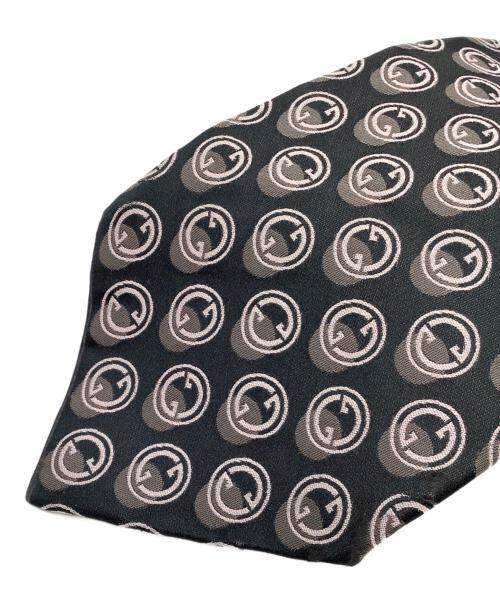 GUCCI（グッチ）GUCCI (グッチ) ネクタイ ブラック×ピンク サイズ:160cmの古着・服飾アイテム