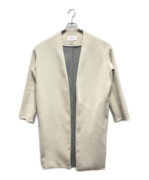 ENFOLD（エンフォルド）ENFOLD (エンフォルド) ウールリバーノーカラーコート グレー サイズ:38の古着・服飾アイテム