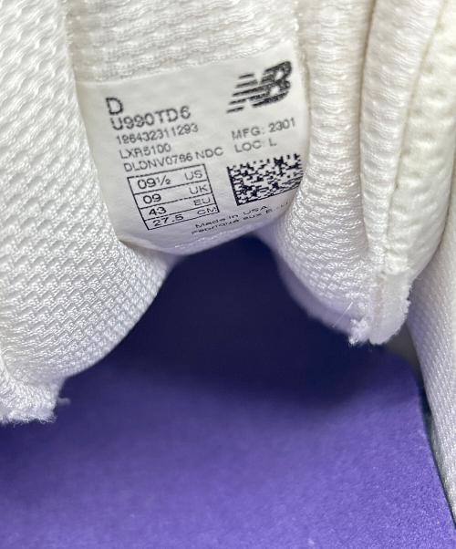 NEW BALANCE（ニューバランス）NEW BALANCE (ニューバランス) スニーカー ホワイト×パープル サイズ:US 9.5の古着・服飾アイテム