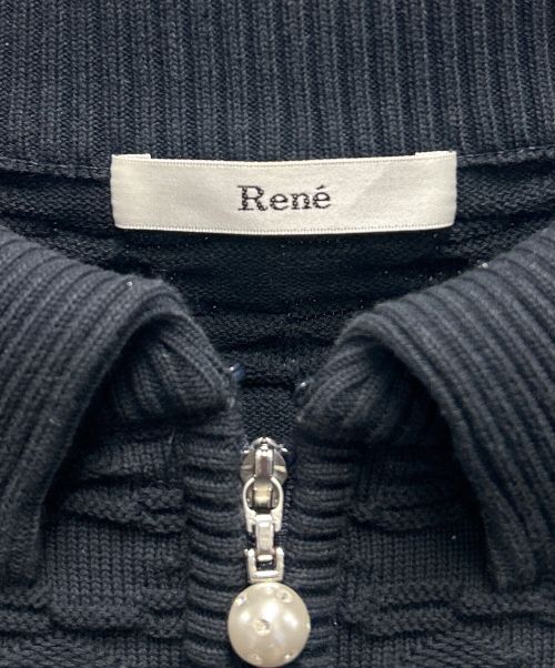 Rene（ルネ）Rene (ルネ) ニットジャケット ネイビー サイズ:SIZE 36の古着・服飾アイテム