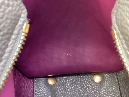 Salvatore Ferragamo（サルヴァトーレ フェラガモ）Salvatore Ferragamo (サルヴァトーレ フェラガモ) 2WAYショルダーバッグ グレー×パープルの古着・服飾アイテム