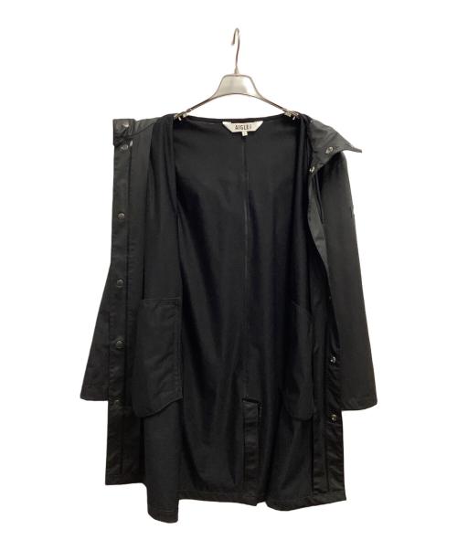 AIGLE（エーグル）AIGLE (エーグル) フーデッドジャケットロング ブラック サイズ:SIZE Sの古着・服飾アイテム
