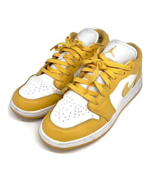 NIKE（ナイキ）NIKE (ナイキ) AIR JORDAN 1 LOW WHITE POLLEN ホワイト×イエロー サイズ:24.5㎝の古着・服飾アイテム
