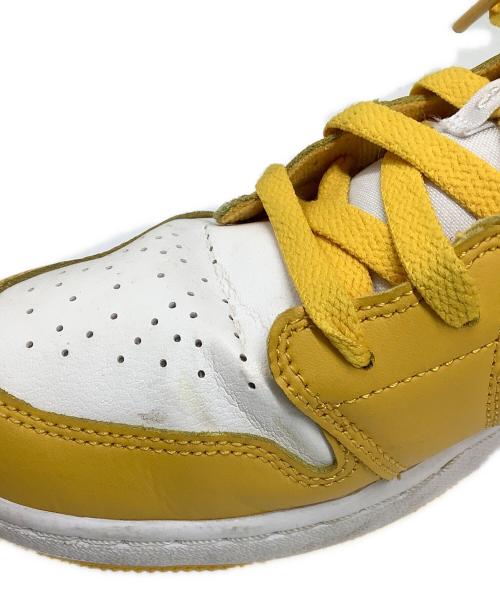 NIKE（ナイキ）NIKE (ナイキ) AIR JORDAN 1 LOW WHITE POLLEN ホワイト×イエロー サイズ:24.5㎝の古着・服飾アイテム