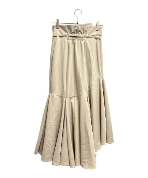 Snidel（スナイデル）Snidel (スナイデル) ベルベットヘムフレアスカート アイボリー サイズ:Mの古着・服飾アイテム