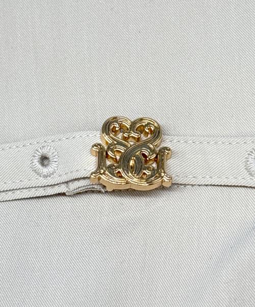 Snidel（スナイデル）Snidel (スナイデル) ベルベットヘムフレアスカート アイボリー サイズ:Mの古着・服飾アイテム