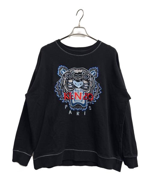 KENZO（ケンゾー）KENZO (ケンゾー) Contrasted Stitch Tiger Sweatshirt ブラック サイズ:Lの古着・服飾アイテム