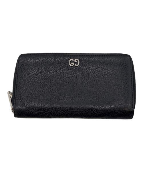 GUCCI（グッチ）GUCCI (グッチ) ラウンドファスナー財布 ブラックの古着・服飾アイテム