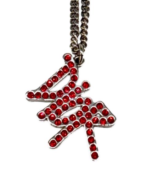 Dior（ディオール）Dior (ディオール) stussy (ステューシー) ネックレス レッド×シルバーの古着・服飾アイテム