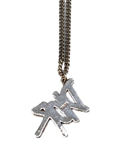 Dior（ディオール）Dior (ディオール) stussy (ステューシー) ネックレス レッド×シルバーの古着・服飾アイテム