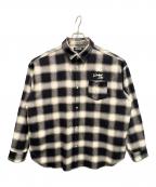 WIND AND SEAウィンダンシー）の古着「チェックシャツ」｜ブラック×ベージュ