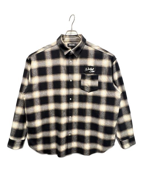 WIND AND SEA（ウィンダンシー）WIND AND SEA (ウィンダンシー) チェックシャツ ブラック×ベージュ サイズ:XLの古着・服飾アイテム