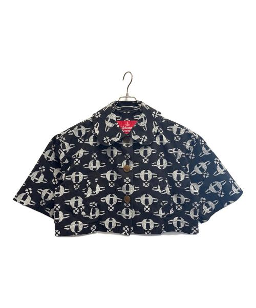 Vivienne Westwood RED LABEL（ヴィヴィアンウエストウッドレッドレーベル）Vivienne Westwood RED LABEL (ヴィヴィアンウエストウッドレッドレーベル) 総柄ショートコート ブラック サイズ:Mの古着・服飾アイテム