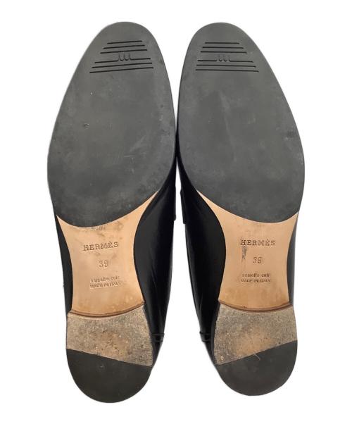 HERMES（エルメス）HERMES (エルメス) ローファー/モカシンパリ ブラック サイズ:39の古着・服飾アイテム