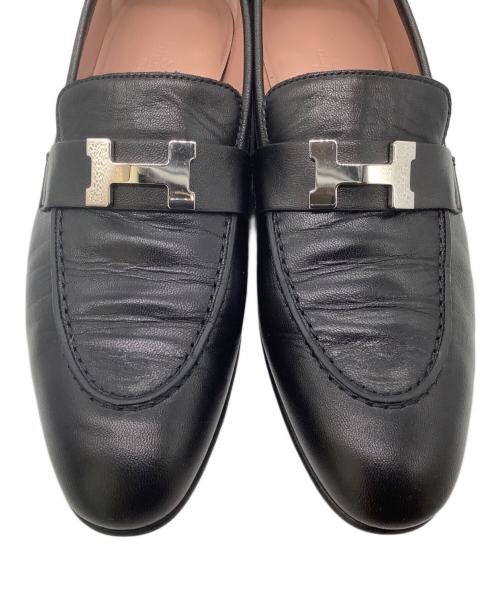 HERMES（エルメス）HERMES (エルメス) ローファー/モカシンパリ ブラック サイズ:39の古着・服飾アイテム