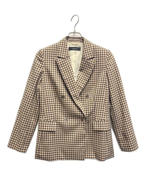 allureville（アルアバイル）allureville (アルアバイル) ダブルジャケット ブラウン サイズ:Sの古着・服飾アイテム