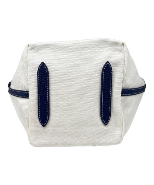 POLO RALPH LAUREN（ポロ・ラルフローレン）POLO RALPH LAUREN (ポロ・ラルフローレン) キャンバストートバッグ ホワイト×ネイビーの古着・服飾アイテム