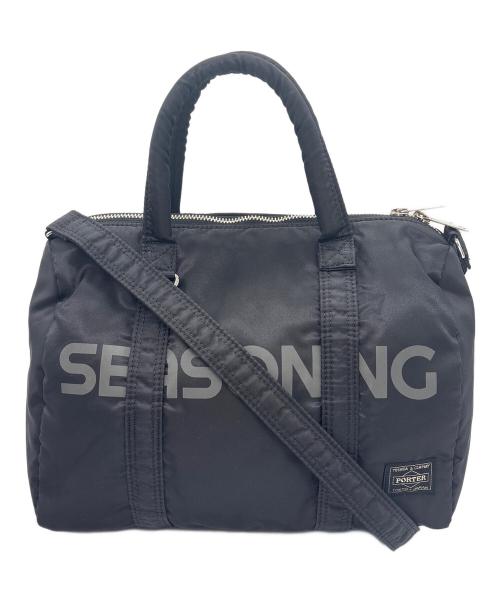 PORTER（ポーター）PORTER (ポーター) SEASONING (シーズニング) ミニボストンバッグ ブラックの古着・服飾アイテム