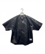 FUBUフブ）の古着「エコレザーベースボールシャツ」｜ブラック