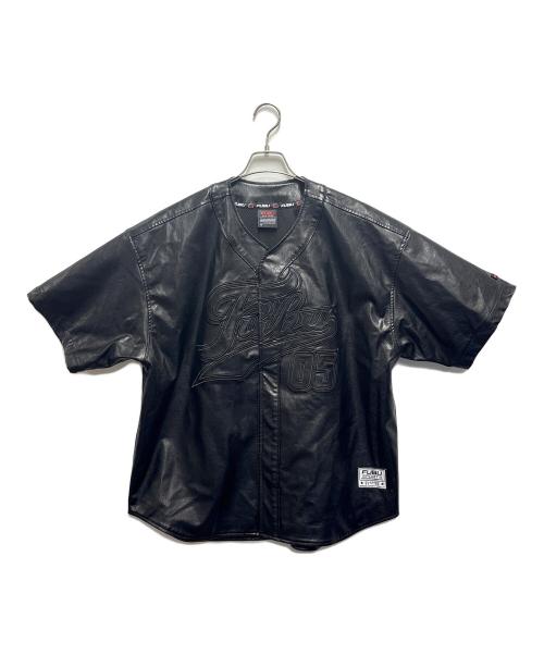 FUBU（フブ）FUBU (フブ) エコレザーベースボールシャツ ブラック サイズ:Mの古着・服飾アイテム