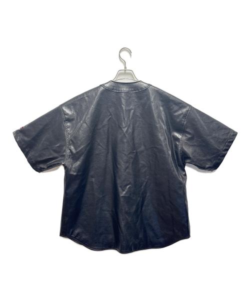 FUBU（フブ）FUBU (フブ) エコレザーベースボールシャツ ブラック サイズ:Mの古着・服飾アイテム