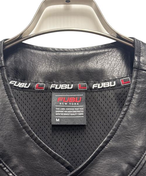 FUBU（フブ）FUBU (フブ) エコレザーベースボールシャツ ブラック サイズ:Mの古着・服飾アイテム