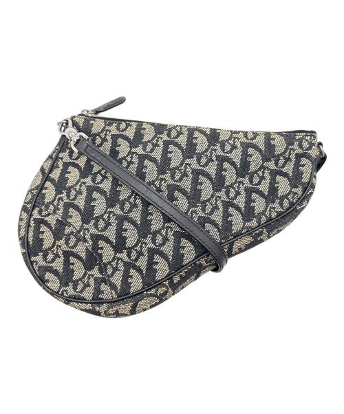 Christian Dior（クリスチャン ディオール）Christian Dior (クリスチャン ディオール) サドルバッグ / トロッター ベージュ×ブラックの古着・服飾アイテム