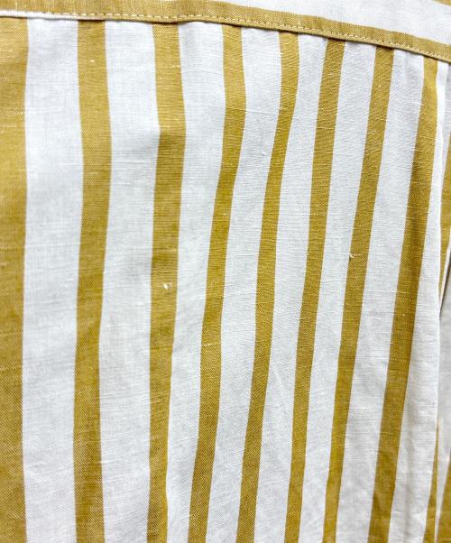 ticca（ティッカ）ticca (ティッカ) ストライプリネン混ノースリーブワンピース ホワイト×イエロー サイズ:FREEの古着・服飾アイテム