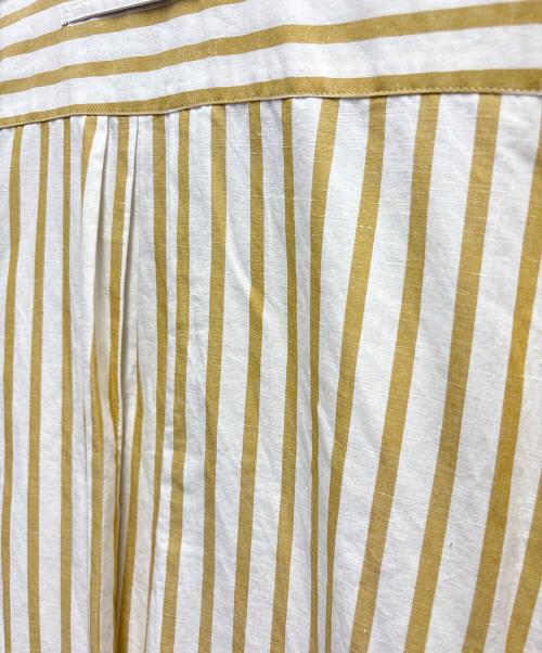 ticca（ティッカ）ticca (ティッカ) ストライプリネン混ノースリーブワンピース ホワイト×イエロー サイズ:FREEの古着・服飾アイテム