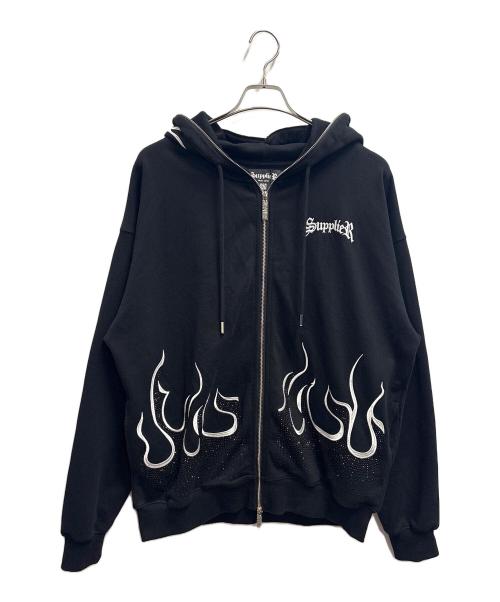 SUPPLIER（サプライヤー）SUPPLIER (サプライヤー) ジップパーカー ブラック サイズ:Mの古着・服飾アイテム