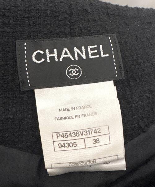 CHANEL（シャネル）CHANEL (シャネル) ツイードスカート ブラック サイズ:38の古着・服飾アイテム