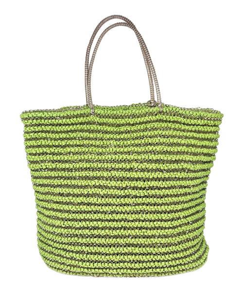 ANTEPRIMA（アンテプリマ）ANTEPRIMA (アンテプリマ) ストローワイヤーバッグ グリーンの古着・服飾アイテム