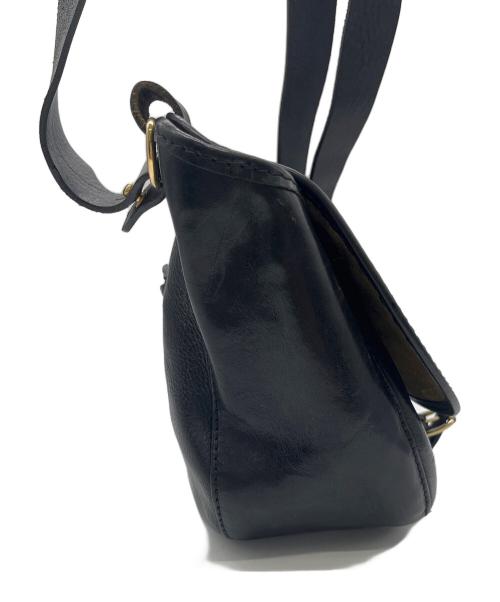 IL RICCIO（イル リッチオ）IL RICCIO (イル リッチオ) レザーショルダーバッグ ブラックの古着・服飾アイテム